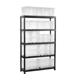 Keter Plus Stellingrek 120/5 - 5 Planken - 120x40x187 cm - zwart