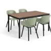 Keter Porto Diningset - Signature Porto Tafel en 4 Noa Tuinstoelen - Ashwood/Vin