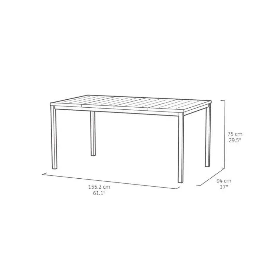 Keter Porto Nova Tafel - 155x94x75cm - Ashwood