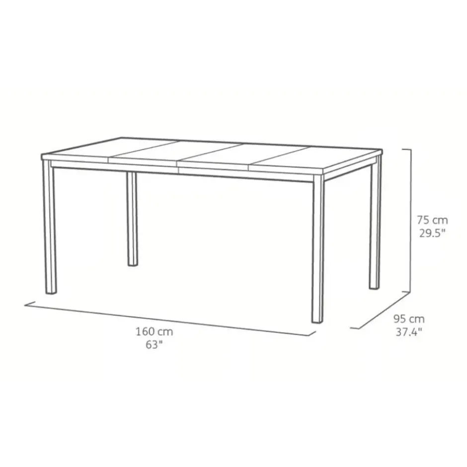 Keter Porto Nova Tafel - 155x94x75cm - Ashwood