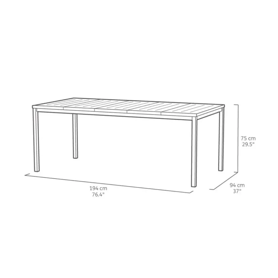 Keter Porto Nova Tafel - 194x94x75cm - Ashwood