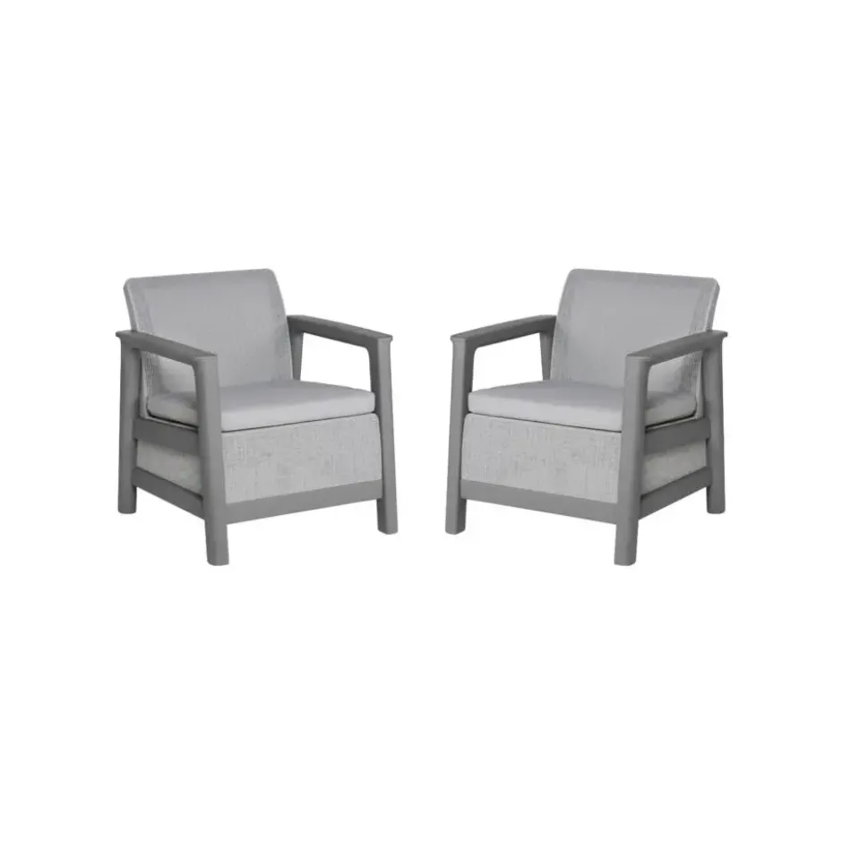 Keter Scandi Linea Loungestoel - 2 stuks - Lichtgrijs