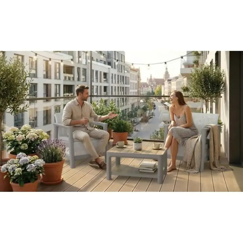 Keter Scandi Linea Loungestoel - 2 stuks - Lichtgrijs