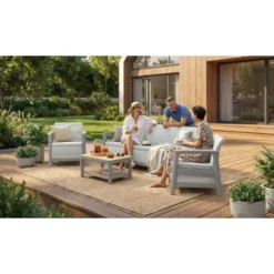 Keter Scandi Linea 3-zits Loungebank - Lichtgrijs