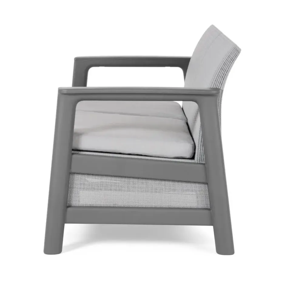 Keter Scandi Linea 2-zits Loungebank - Lichtgrijs