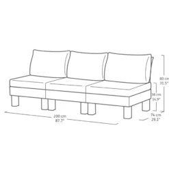 Keter Signature Elements Loungeset 6 personen - met groene kussens - Cappuccino