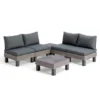 Keter Signature Elements Loungeset 4 personen - met groene kussens - Cappuccino