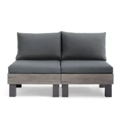 Keter Signature Elements 2-zits Loungebank - met groene kussens - Cappuccino