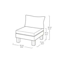 Keter Signature Elements 2-zits Loungebank - met groene kussens - Cappuccino