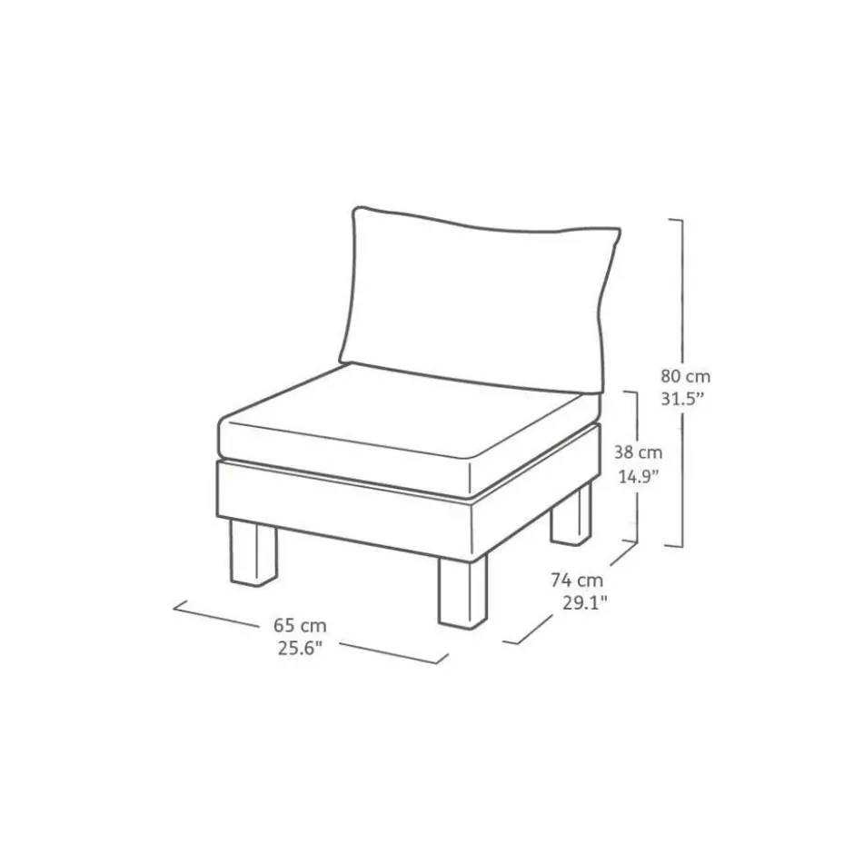 Keter Signature Elements 2-zits Loungebank - met groene kussens - Cappuccino