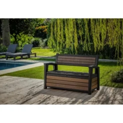 Keter Signature Opbergbank - 132,7 x 63,5 x 89,5 cm – Walnut