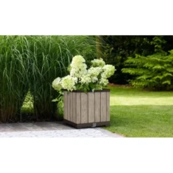 Keter Signature Plantenbak - Vierkant - 45,5x45,5x45,5cm - Ashwood
