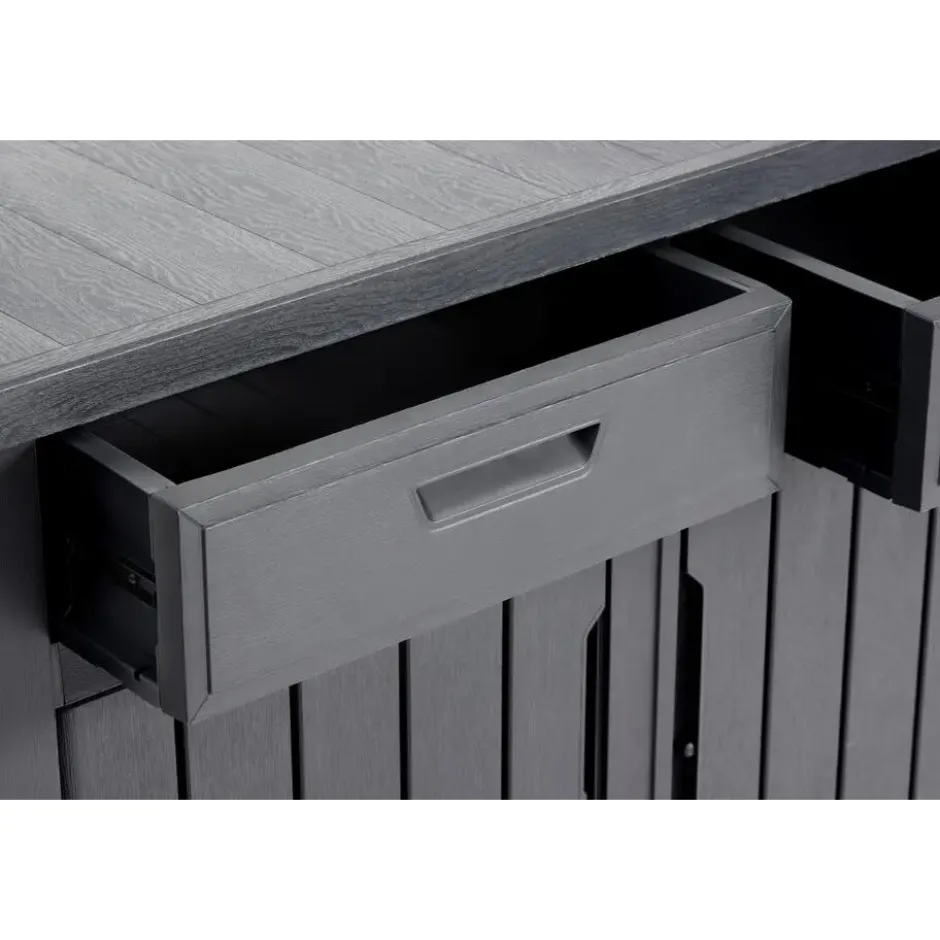 Keter Unity XL Barbecuetafel met lades - 207L - 134x51,7x89,6cm - Antraciet