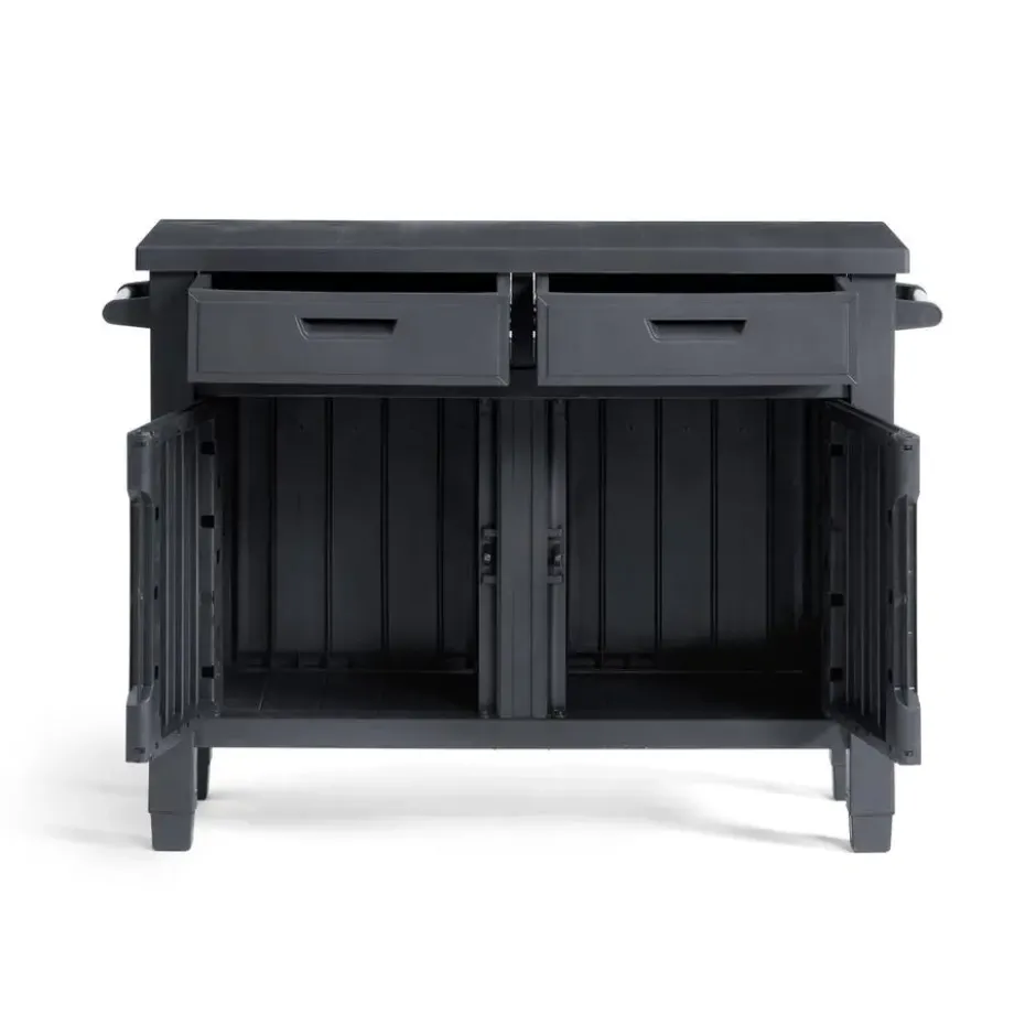 Keter Unity XL Barbecuetafel met lades - 207L - 134x51,7x89,6cm - Antraciet