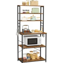 Keukenkast - Keukenrek staand - Industrieel - Bruin - Zwart - 80 x 40 x 167 cm