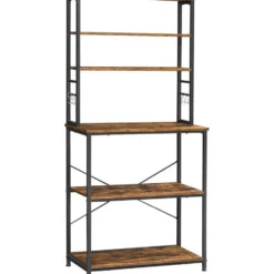 Keukenkast - Keukenrek staand - Industrieel - Bruin - Zwart - 80 x 40 x 167 cm