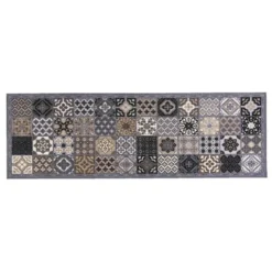 Keukenloper Patchwork - grijs - 50x150 cm