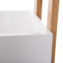 Keuken trolley 3-laags - bamboe - wit/bruin - 41 x 20 x 80 cm