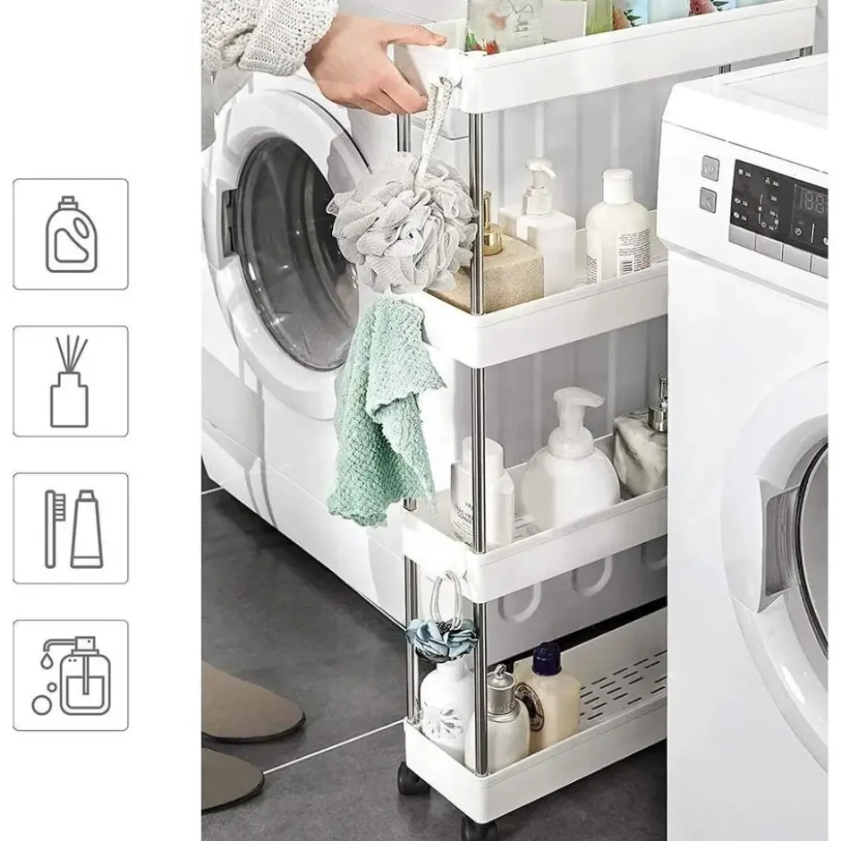 Keuken trolley met 4 etages - Wit