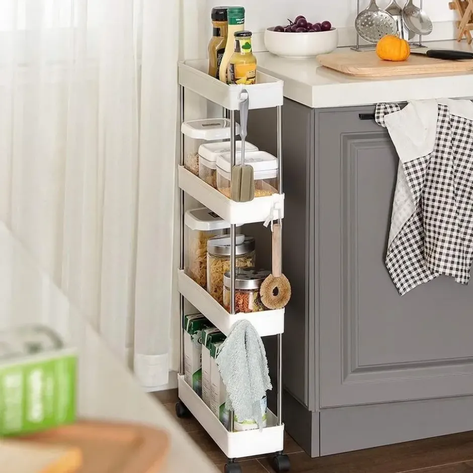 Keuken trolley met 4 etages - Wit