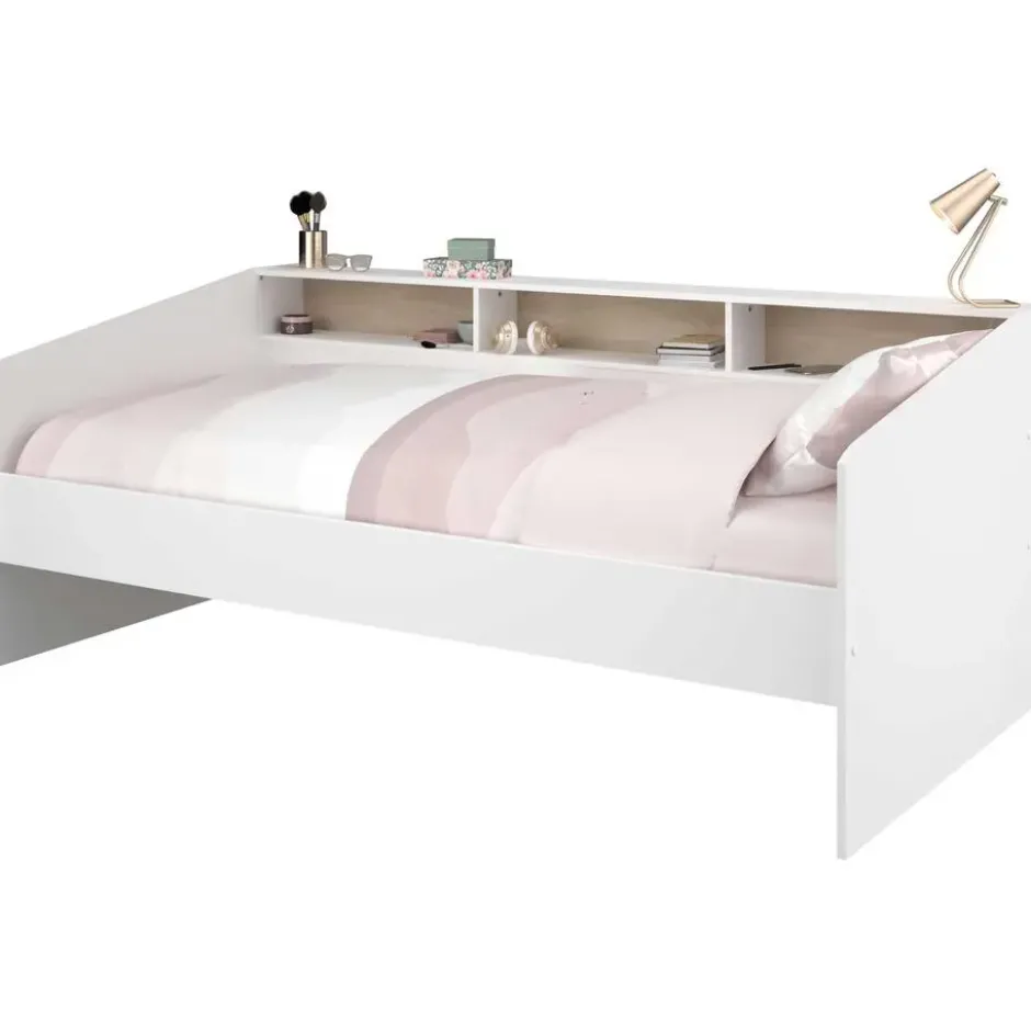 Kinderbed Mees - wit/eiken - 90x200 cm