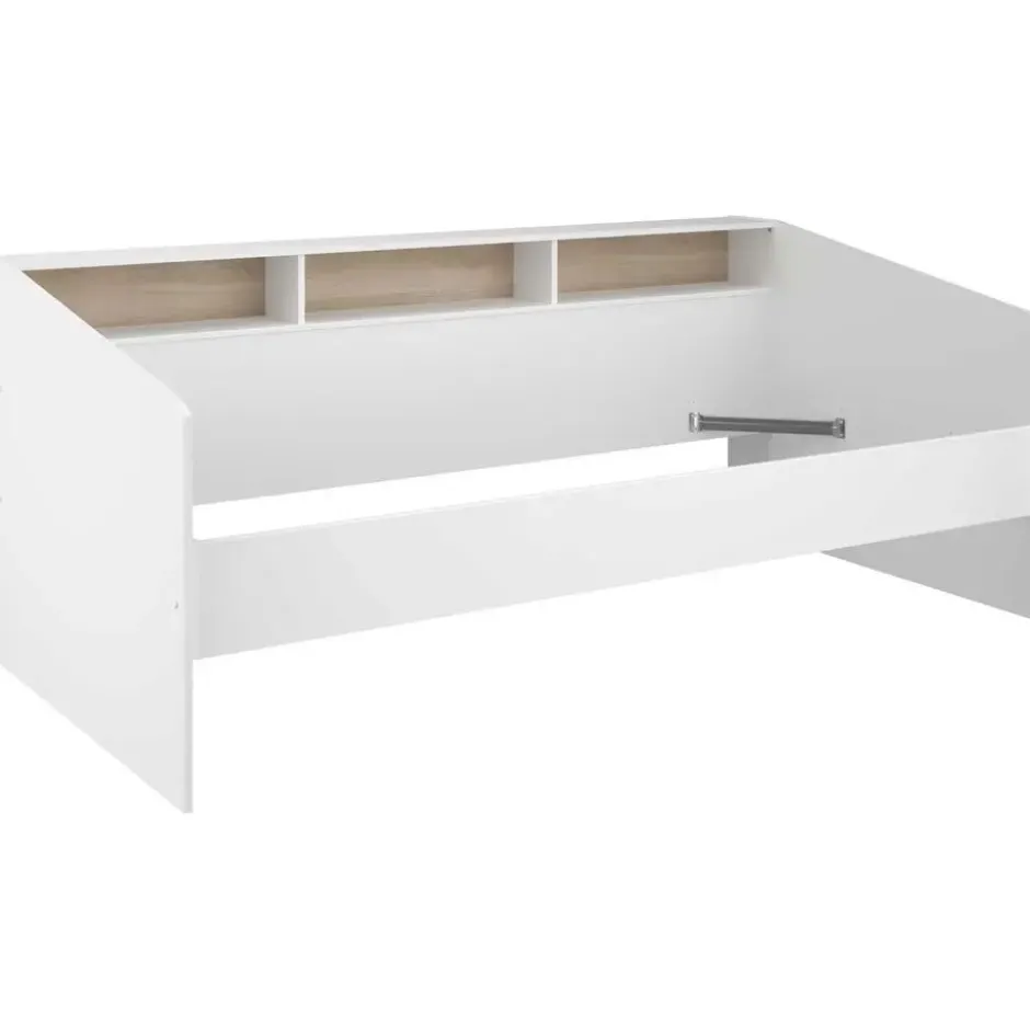 Kinderbed Mees - wit/eiken - 90x200 cm