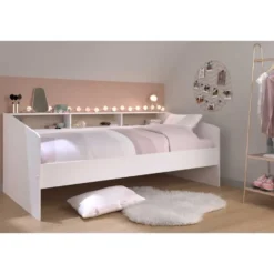 Kinderbed Mees - wit/eiken - 90x200 cm