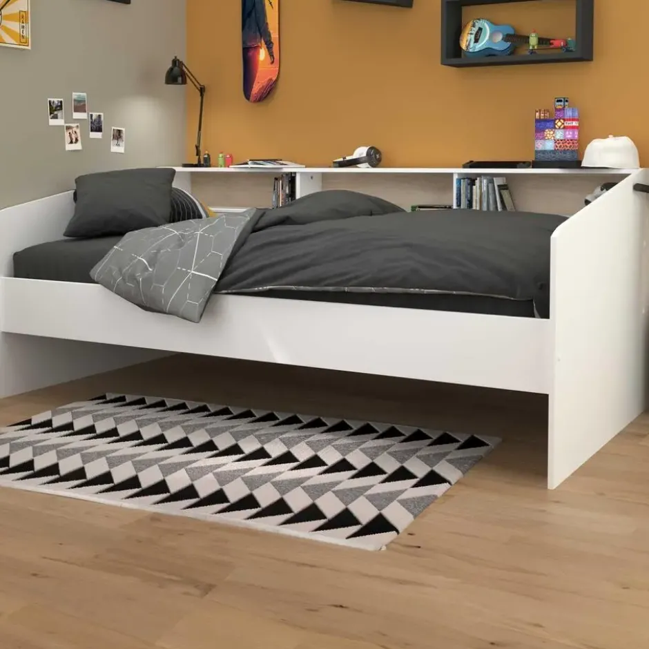 Kinderbed Mees - wit/eiken - 90x200 cm