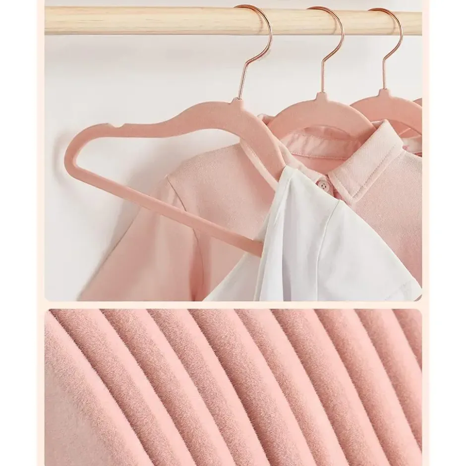 Kinder Kledinghangers - Set van 30 - Fluweel - Rose
