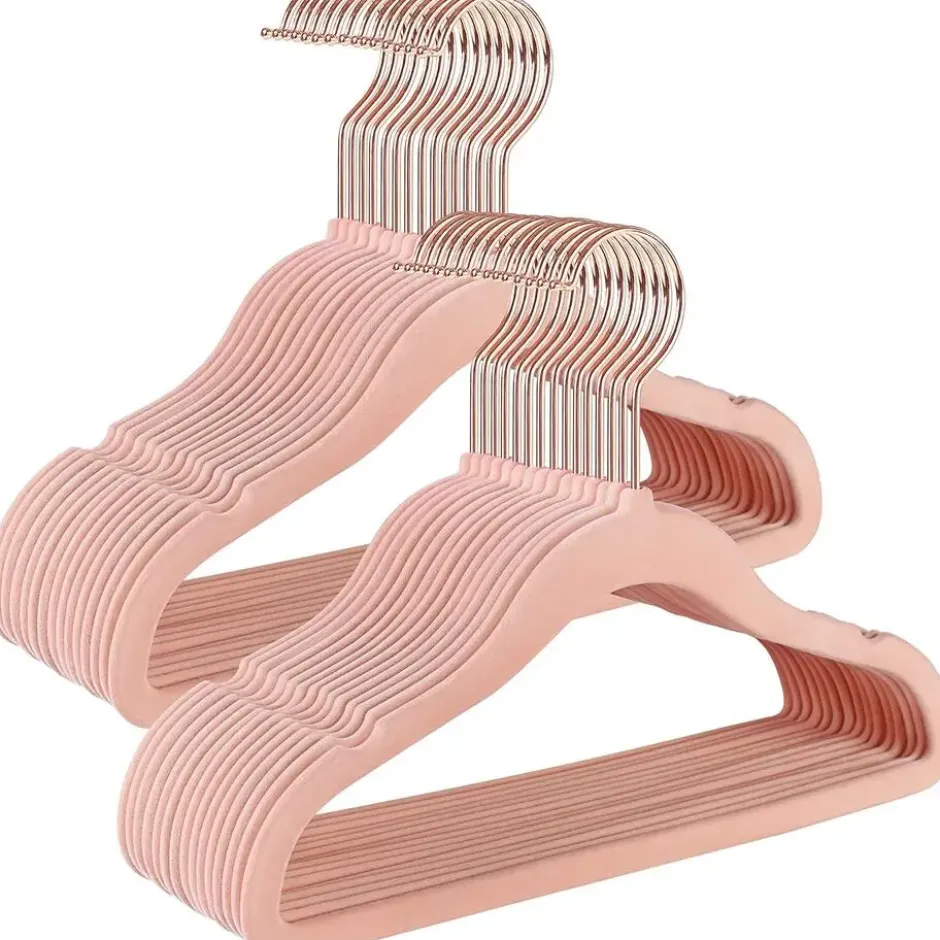 Kinder Kledinghangers - Set van 30 - Fluweel - Rose