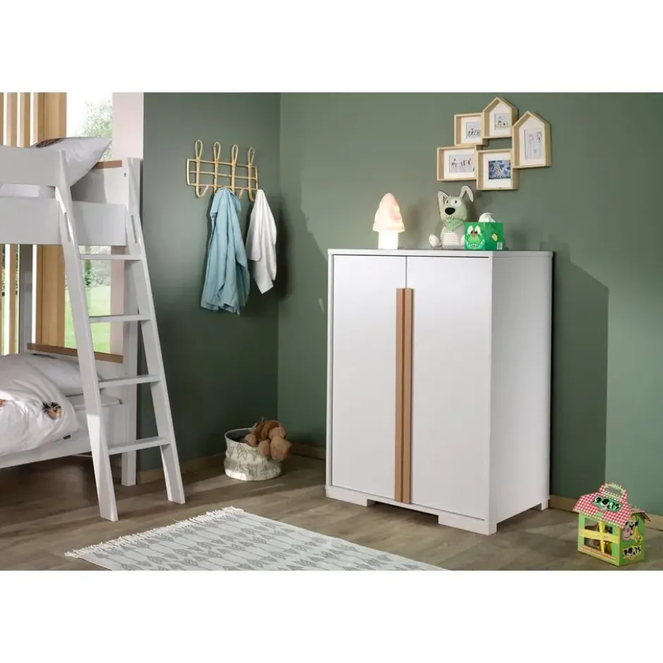 Kinderkledingkast London 98x56x116cm - wit