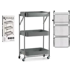 Kinvara Keuken/badkamer trolley - L45 x B30 x H78 cm - grijs - metaal
