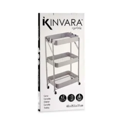Kinvara Keuken/badkamer trolley - L45 x B30 x H78 cm - grijs - metaal