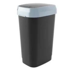 Kis Dual Swing Prullenbak L - 50L - zwart/grijs