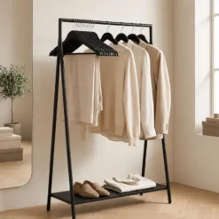 Kledinghangers - massief hout - 30 stuks - antislip - zwart