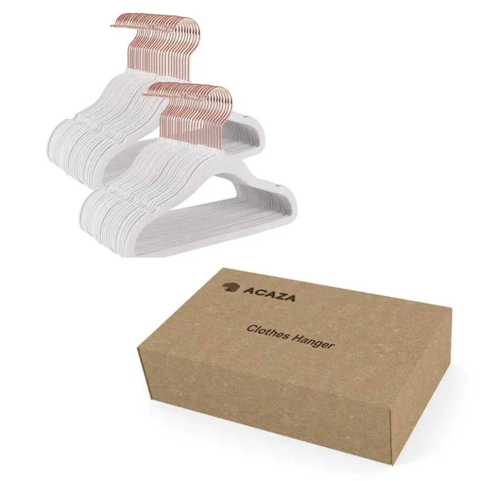 Kledinghangers voor Kinderen - Set van 50 - Fluweel - Anti-Slip - Wit