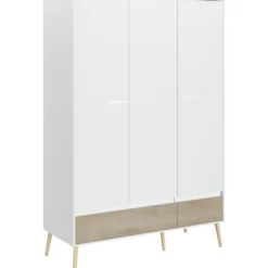 Kledingkast Aalborg 3-deurs - wit/eiken - 200x135x54 cm