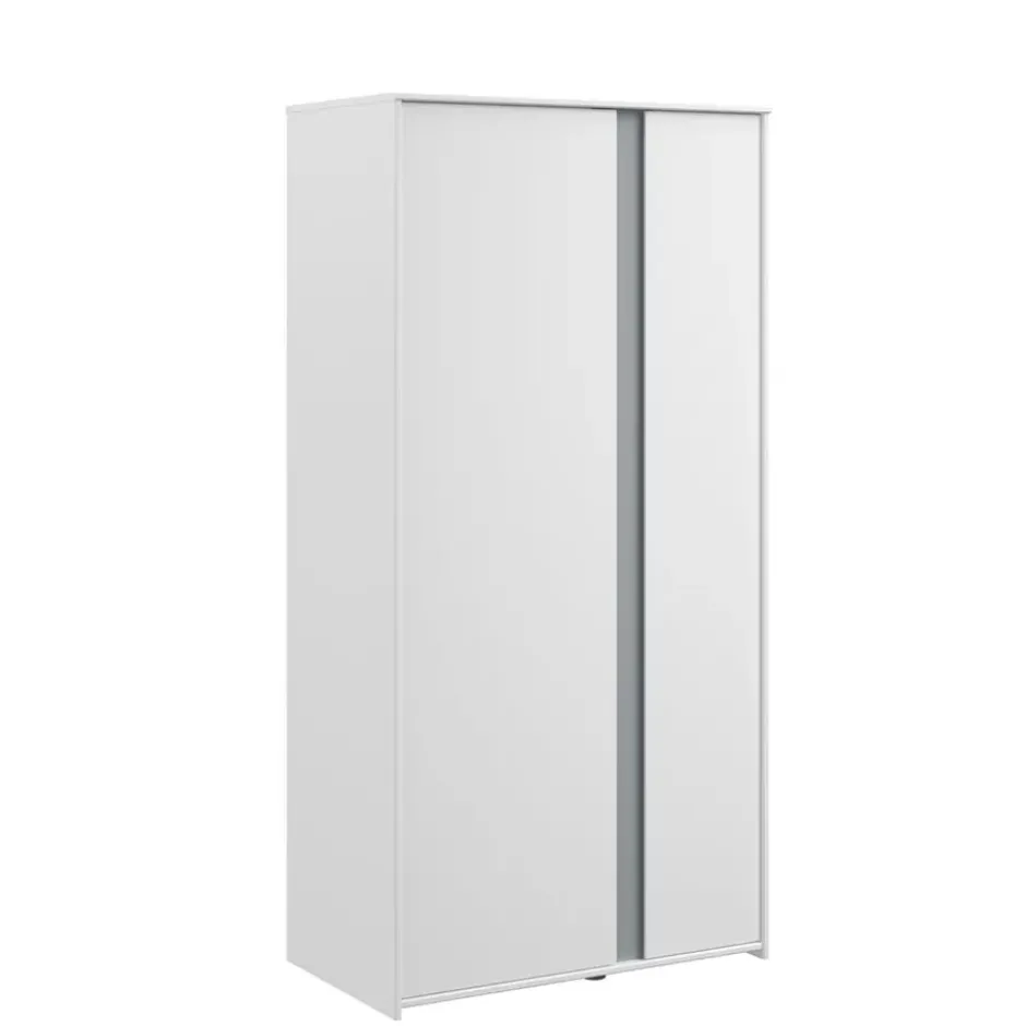Kledingkast Bobby 2-deurs - wit - 182x90x51 cm