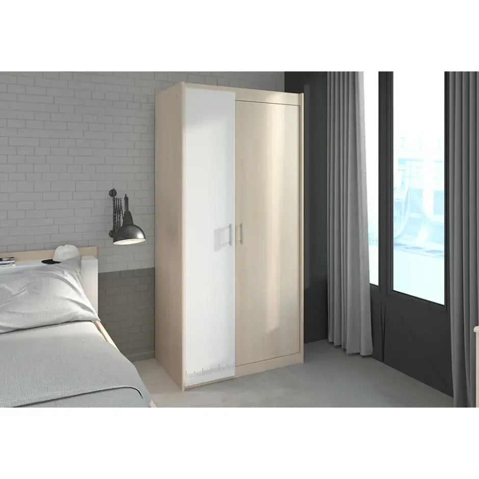 Kledingkast Charly 2-deurs - acaciakleur - 180x85x52 cm