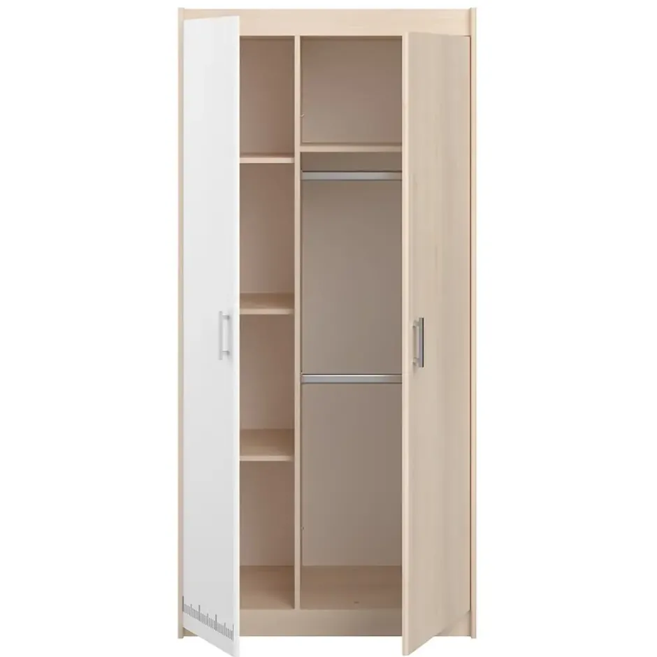 Kledingkast Charly 2-deurs - acaciakleur - 180x85x52 cm