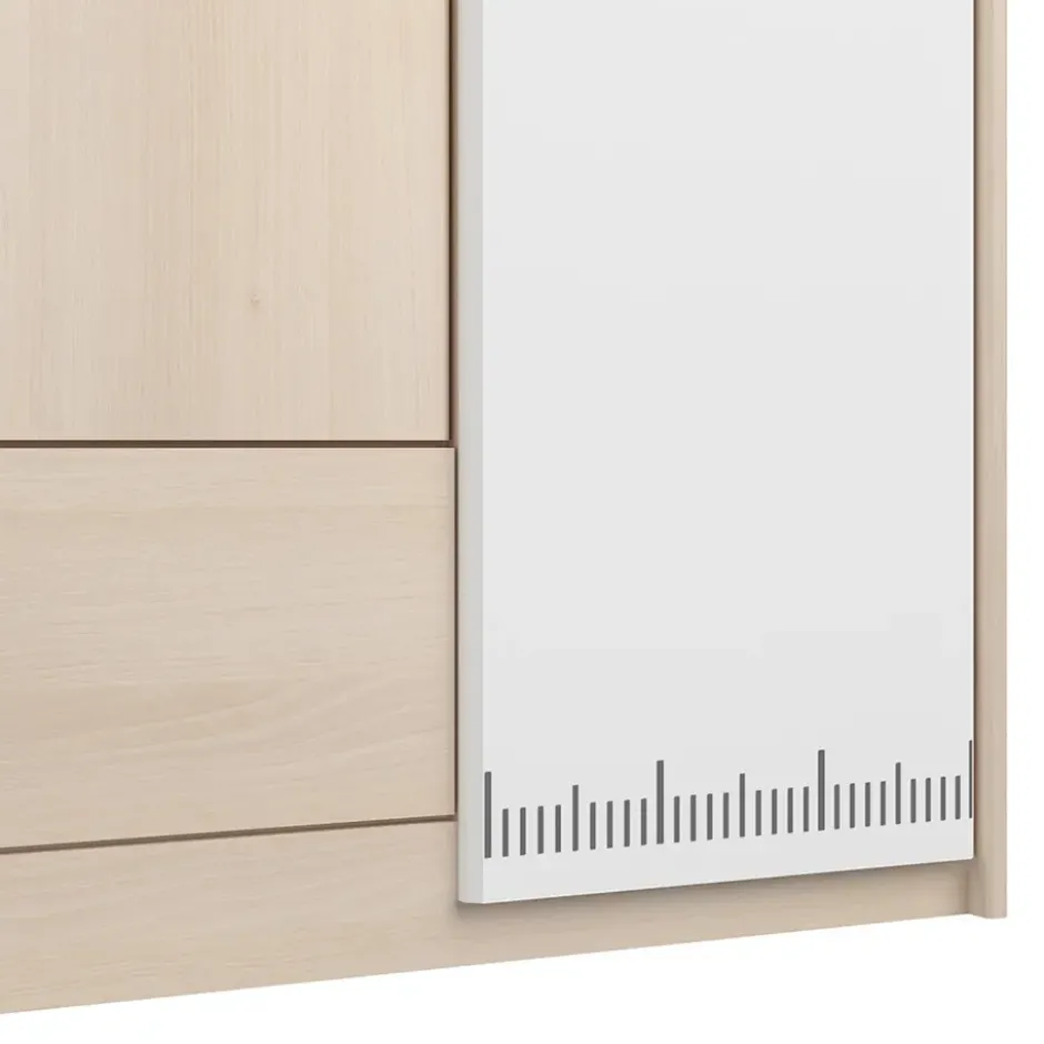 Kledingkast Charly 3-deurs - acaciakleur - 180x112x52 cm