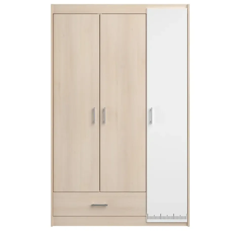 Kledingkast Charly 3-deurs - acaciakleur - 180x112x52 cm