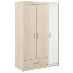 Kledingkast Charly 3-deurs - acaciakleur - 180x112x52 cm