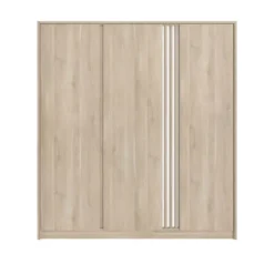 Kledingkast Evi 3-deurs - eikenkleur - 203x185x52 cm