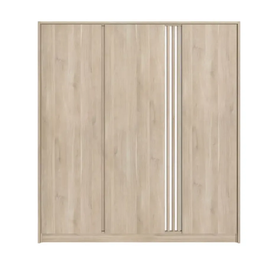 Kledingkast Evi 3-deurs - eikenkleur - 203x185x52 cm