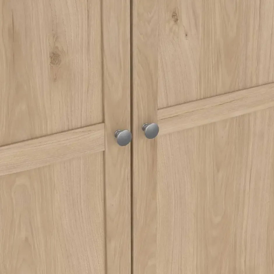 Kledingkast Lynn 4-deurs - eikenkleur - 200x196x62 cm