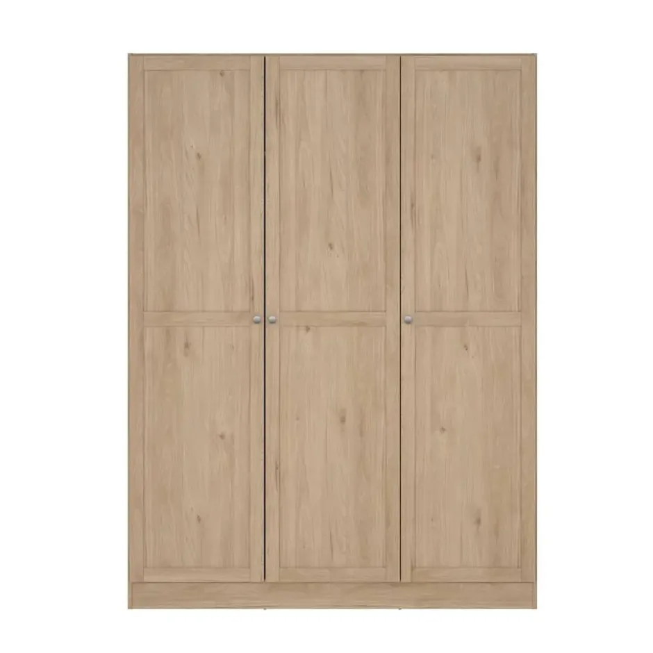 Kledingkast Lynn 3-deurs - eikenkleur - 200x147x62 cm