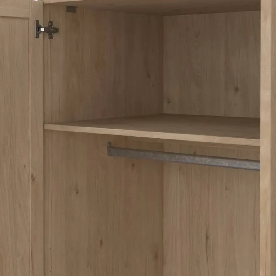 Kledingkast Lynn 3-deurs - eikenkleur - 200x147x62 cm
