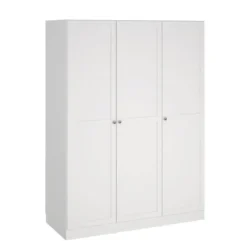 Kledingkast Lynn 3-deurs - wit - 200x147x62 cm