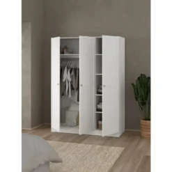 Kledingkast Lynn 3-deurs - wit - 200x147x62 cm